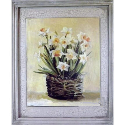 Postarzany Obraz Żonkili w Koszyczku - Seria Limitowana