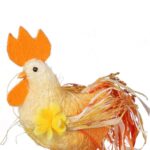 Pomarańczowy Kogut Sizalowy - Figurka Dekoracyjna 18x24 cm - obrazek 2