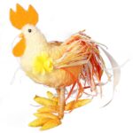 Pomarańczowy Kogut Sizalowy - Figurka Dekoracyjna 18x24 cm