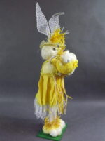 Duży Sizalowy Zając z Jajkiem w Kolorze Żółtym - obrazek 2