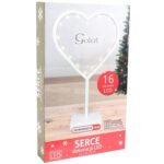 Dekoracja świetlna serce led 38 cm białe - obrazek 2