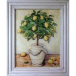 Postarzany Obraz Cytrusowego Drzewa (Cytryna) 25x35 cm w Serii Dwóch