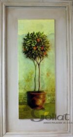 Prostokątny Obraz Drzewka Cytrusowego (Pomarańczowego) z Efektem Postarzania - obrazek 2