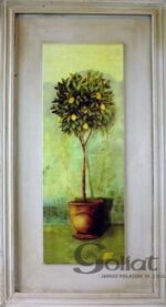 Prostokątny Obraz Drzewka Cytrusowego (Pomarańczowego) z Efektem Postarzania