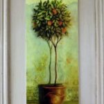 Obraz Drzewko Cytrusowe - Pomarańcza z Efektem Postarzania, Prostokątny, Seria 2 sztuk