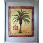 Obraz z Postarzanym Efektem Palma 46x56 cm - Część Dwuczęściowej Serii