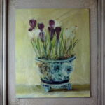 Postarzany Obraz Krokusy w Koszyczku - Seria Limitowana