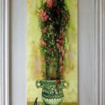 Obraz kompozycja kwiatów w donicy 1 w rozmiarze 30 x 56 cm