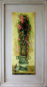 Obraz kompozycja kwiatów w donicy 1 w rozmiarze 30 x 56 cm