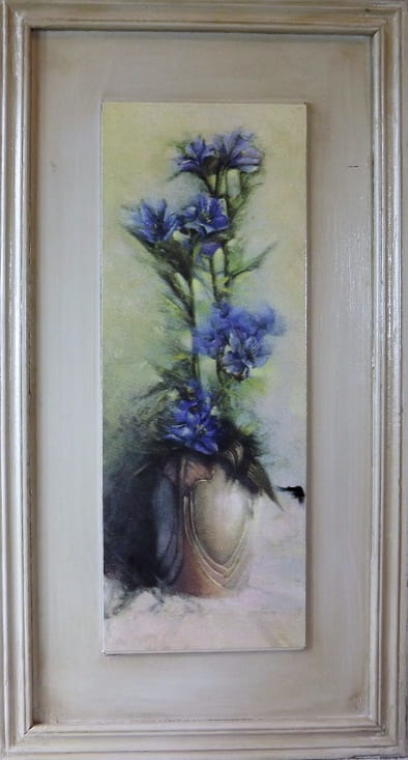 1640-3056 Obraz kompozycja granatowych kwiatów w wazonie 30 x 56 cm - obrazek 1