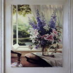 Obraz z kompozycją kwiatów - Ekskluzywna seria, efekt postarzania 46 x 56 cm