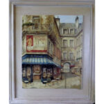 Postarzany Obraz Kamienicy Paryskiej 41x49 cm - Część 1 z Serii