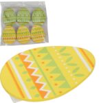 Zestaw 6 Drewnianych Klamerek ozdobionych Jajkami w Kolorze Żółto-Pomarańczowym