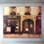 Obraz Vintage Sklepik Paryski 46x56 cm - część serii dwóch obrazów