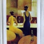 Postarzany Obraz Dwóch Kobiet o Wymiarach 46 x 56 cm