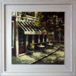 Obraz Ulica Paryska 44x44 cm z Efektem Postarzania, Część Serii Trzech