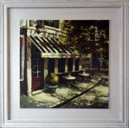 Obraz Ulica Paryska 44x44 cm z Efektem Postarzania, Część Serii Trzech
