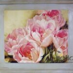 Postarzany Obraz Tulipanów w Jasno-Różowym Odcieniu 46x56 cm - Prawe