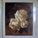 Obraz Biała Róża z Efektem Postarzania 46x56 cm - Część Tryptyku