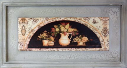 Obraz Kwiaty Polne w Dzbanku o Wymiatach 30x56 cm z Efektem Postarzania