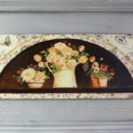 Postarzany Obraz z Różami w Dzbanku 30 x 56 cm - Część Serii