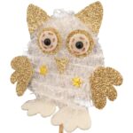 Kremowa Figurka Sowy ze Złoceniami - obrazek 2