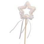 Pik styropianowy gwiazda z kokardką w kolorze białym - obrazek 2
