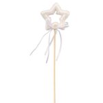 Pik styropianowy gwiazda z kokardką w kolorze białym