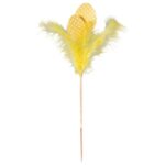 Jajka dekoracyjne z piórkami, żółte, 28 cm