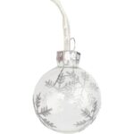 Czerwone, Szklane Bombki Świąteczne z Podświetleniem LED i Dekoracją Brokatową - 16 Sztuk - obrazek 2