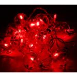 Czerwone, Szklane Bombki Świąteczne z Podświetleniem LED i Dekoracją Brokatową - 16 Sztuk - obrazek 3