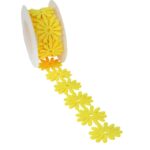 Wstążka Dekorowana Gipiura Kwiaty Filcowe na szpuli