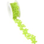 Zielona wstążka filcowa z motylkami do dekoracji wielkanocnych i wiosennych