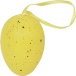 Jajka plastikowe nakrapiane zawieszki zestaw 6 sztuk 6cm żółte - obrazek 2
