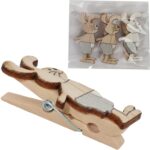 Drewniane Klamerki Dekoracyjne w Kształcie Zająca - 3 sztuki