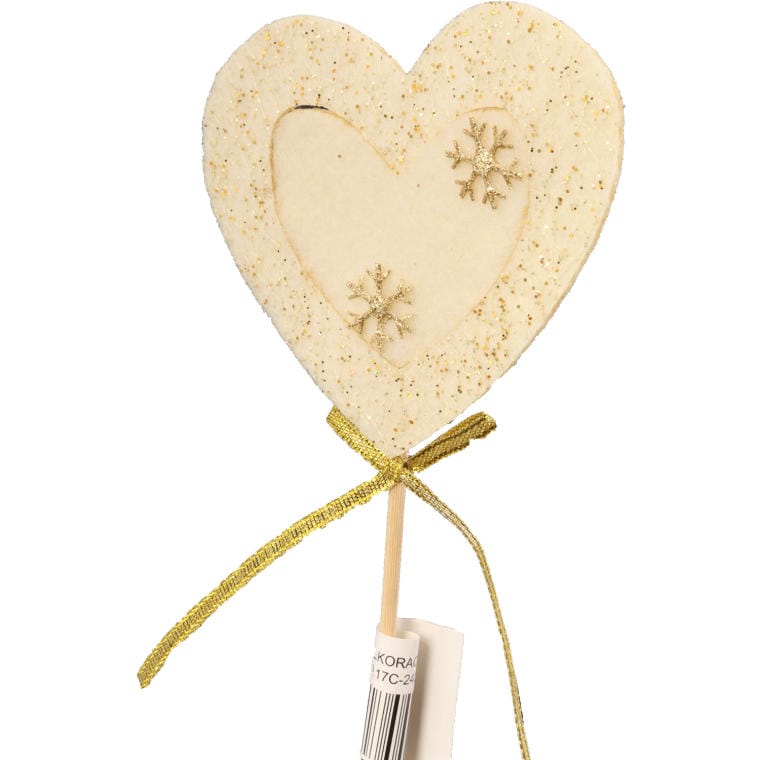 17C-2434G2-1SERCE Pik serce filcowe w kolorze kremowym - obrazek 1