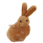 Pluszowy zając wielkanocny stojący dekoracja brązowa - 10 cm - obrazek 3