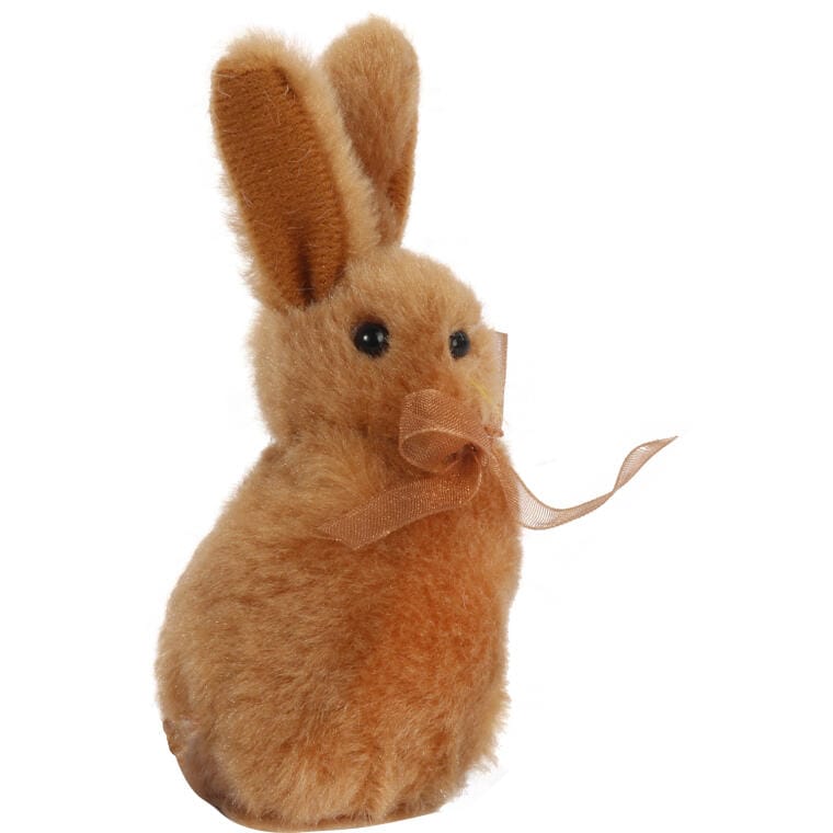 17E-81242K1 Pluszowy zając wielkanocny stojący dekoracja brązowa - 10 cm - obrazek 1