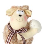 Baranek Wielkanocny z Jajkiem - Figurka Dekoracyjna 10cm, Kolor Brązowy - obrazek 2