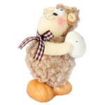 Baranek Wielkanocny z Jajkiem - Figurka Dekoracyjna 10cm, Kolor Brązowy