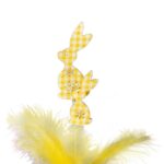 Żółte Zajączki z Piórkami Dekoracja Wielkanocna 39 cm - obrazek 2