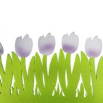 Serweta filcowa wiosenna zielono fioletowa 41x30 cm - obrazek 2