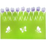 Serweta filcowa wiosenna zielono fioletowa 41x30 cm