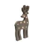 Drewniany Renifer z Białymi LED - Dekoracja Świetlna na Baterie - obrazek 2