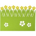 Serwetka Filcowa Wielkanocno-Wiosenna Zielono-Żółta 41x30 cm Wielokrotnego Użytku