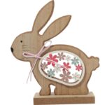 FIGURKA dekoracyjna 13cm ozdoba ZAJĄC drewno