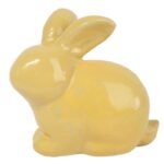 ZAJĄC CERAMICZNY FIGURKA 20 CM KOLOR ŻÓŁTY