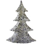 Choinka Dekoracyjna z Sizalu Kolor Kremowy z Srebrnymi Cekinami