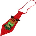Czerwony Krawat Świąteczny z Motywem Renifera - obrazek 2