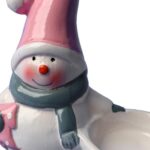 Ceramiczna ozdoba świąteczna BAŁWAN z podstawką na tealight - obrazek 2